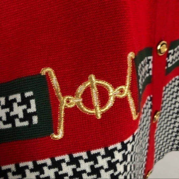 Giulio Saletta red holiday cardigan sweater - Picture 10 of 11